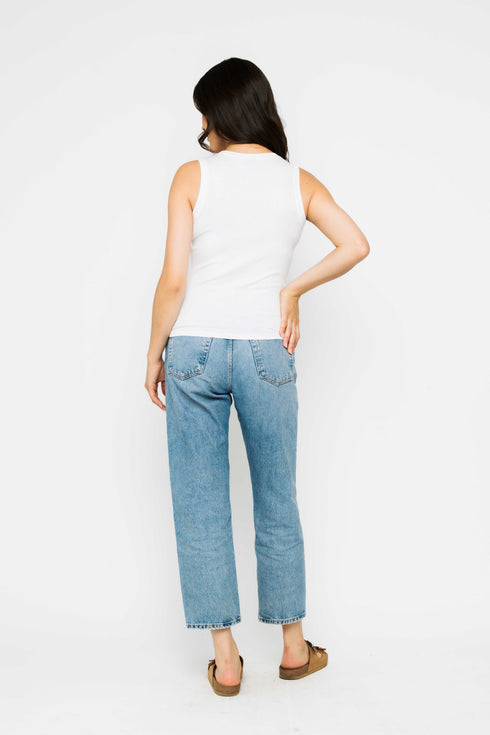 Joelle-Textured Vee Neck Tank